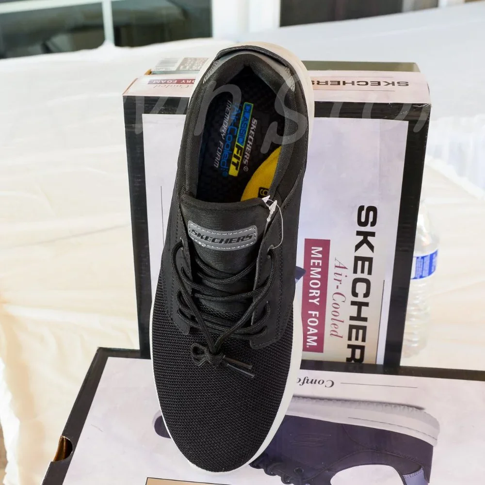 2 pairs Skechers bundle shoes BLACK+nAVY men shoes - Picture 15 of 16